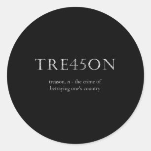 Anti-trump Treason Tre45on Distressed Impeach  Classic Round Sticker