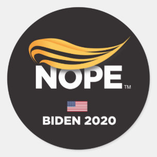 Anti Trump, Trump Nope, Biden 2020 Classic Round Sticker
