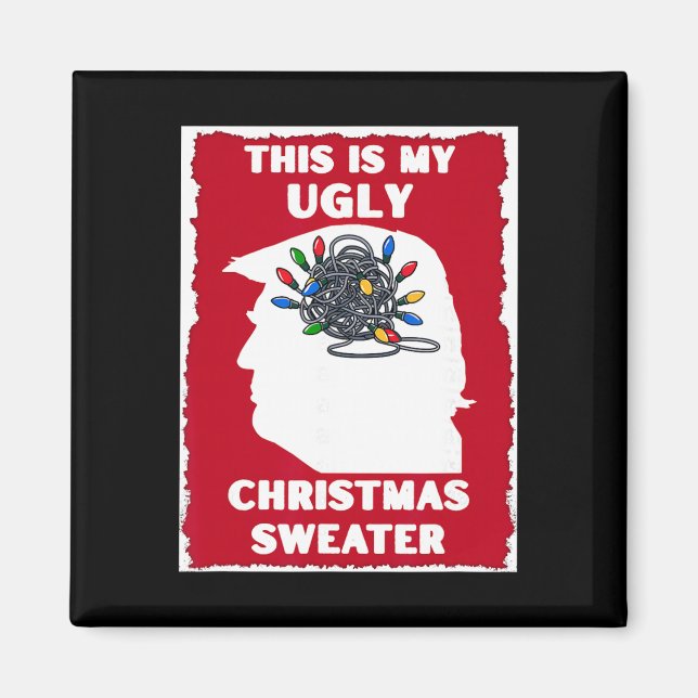 Anti-trump Ugly Christmas Sweater Funny Sarcastic  Magnet (Front)