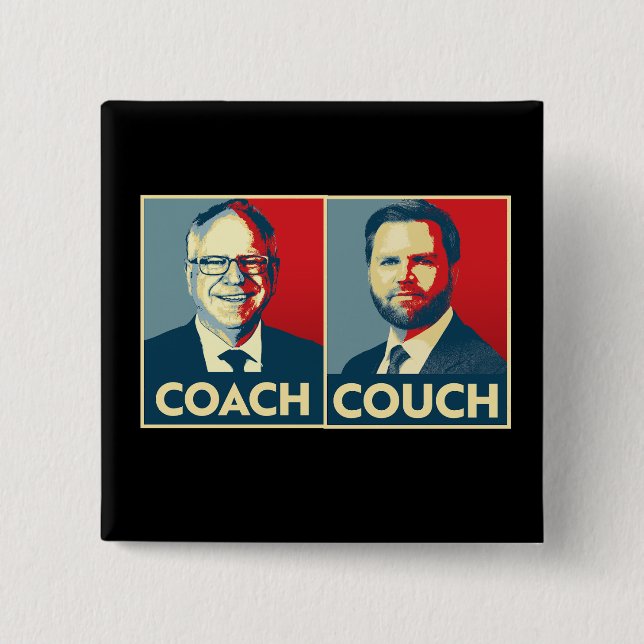 Anti Trump Vance - Coach vs. Couch 15 Cm Square Badge (Front)
