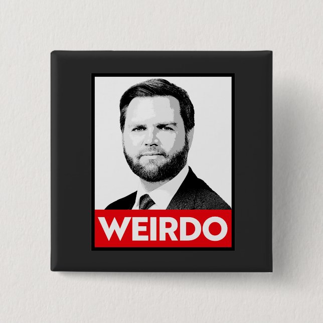 Anti Trump Vance - Weirdo 15 Cm Square Badge (Front)