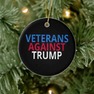 Anti-Trump - Veterans Against Trump Ceramic Tree Decoration