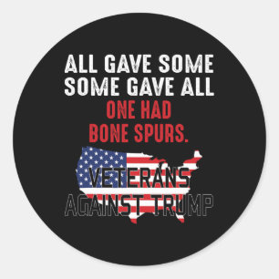 Anti Trump Veterans Against Trump Classic Round Sticker
