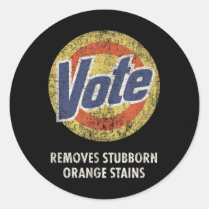 Anti-trump Vote Laundry Detergent Funny Vintage  Classic Round Sticker