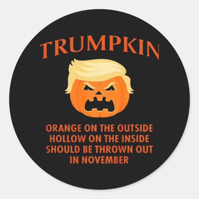 Anti Trumpkin Funny Halloween Classic Round Sticker (Front)