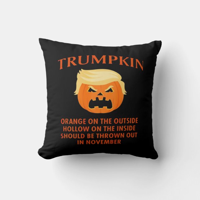 Anti Trumpkin Funny Halloween Cushion (Front)