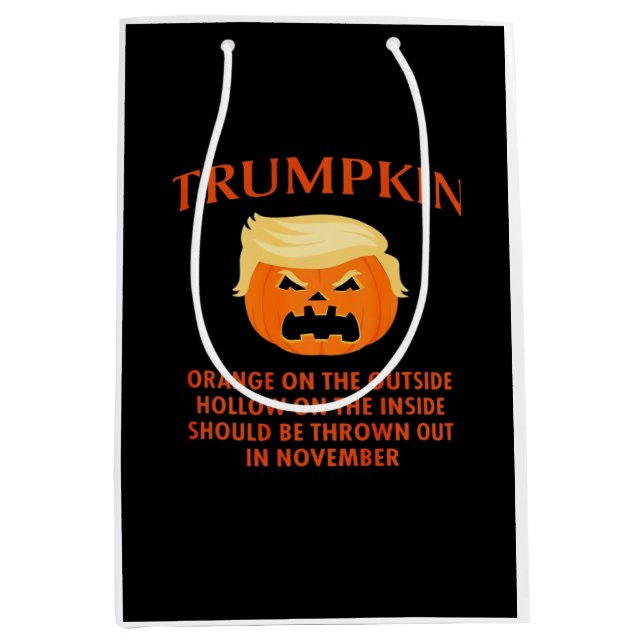 Anti Trumpkin Funny Halloween Medium Gift Bag (Front)