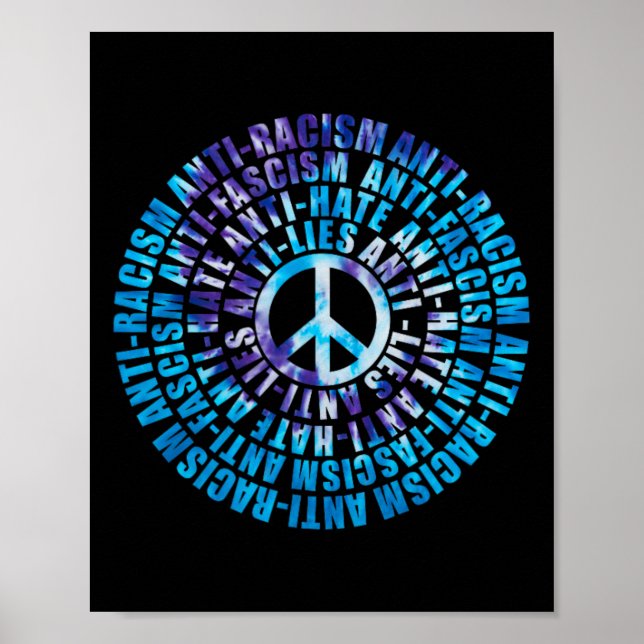 Anti Tump Racism Fascism Lies Hate Resist Democrat Poster (Front)