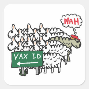 Anti Vaccine ID Passport Square Sticker