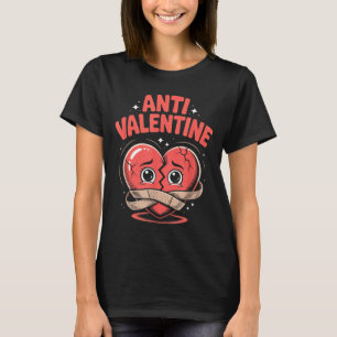 Anti Valentine Broken Heart Cute Bandaged Heart T-Shirt