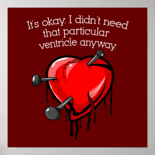 Anti-Valentine Broken Heart Poster
