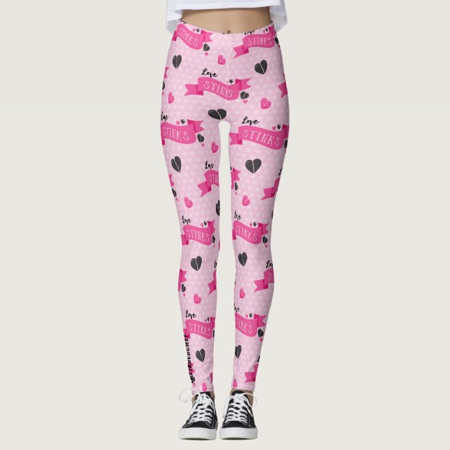 Anti-Valentine Carnival: Love Stinks Polka Dot  Leggings (Front)