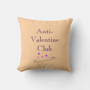Anti Valentine Club Cute Minimal Pastel Art Cushion