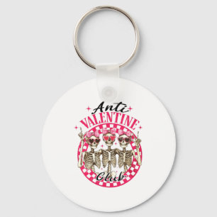 Anti Valentine Club Funny Valentines Day Vintage Key Ring