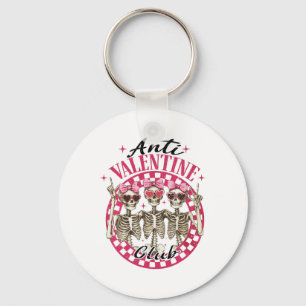 Anti Valentine Club Funny Valentine's Day Vintage Key Ring
