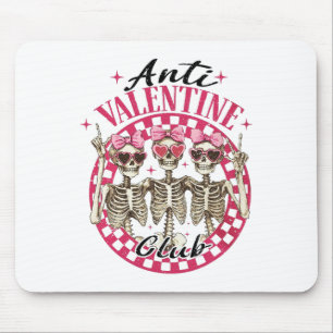 Anti Valentine Club Funny Valentine's Day Vintage  Mouse Mat