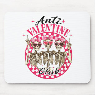 Anti Valentine Club Funny Valentines Day Vintage  Mouse Mat