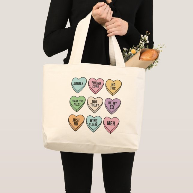 Anti Valentine Day Candy Hearts Tote Bag (Front (Product))