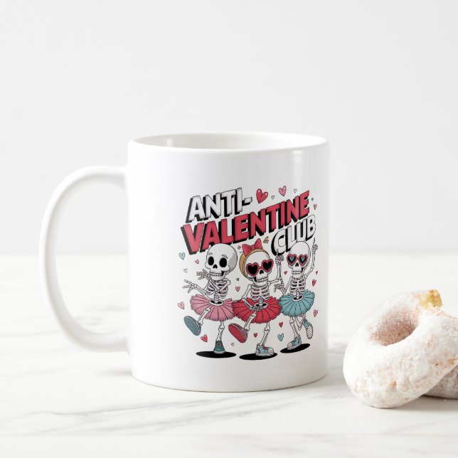Anti Valentine Girls Club Mug | Sassy Gift (With Donut)