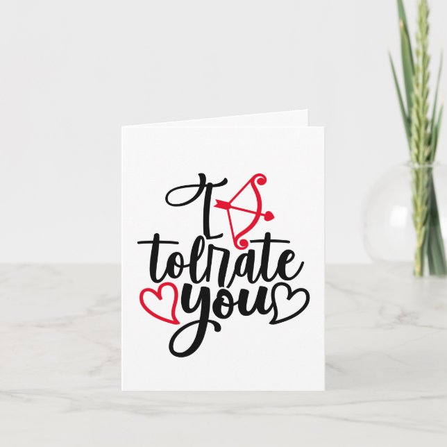 Anti Valentine Humour | I Tolerate You Sassy Holiday Card (Front)