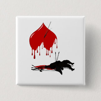 Anti-Valentine No more Cupid 15 Cm Square Badge