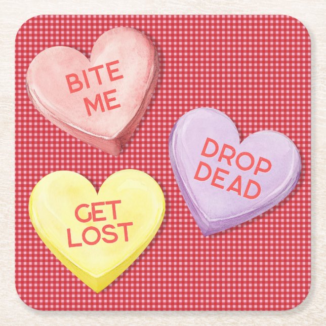 Anti-Valentine Paper Coaster (Front)