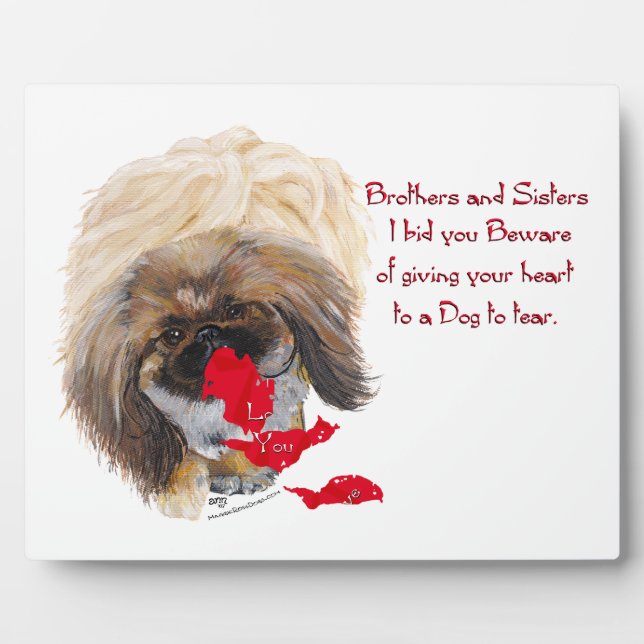 Anti Valentine Pekingese Plaque (Front)