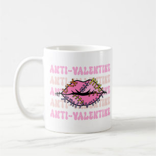 Anti Valentine Pink Lips Coffee Mug