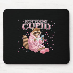 Anti-valentine Raccoon Not Today Cupid Concept Mouse Mat
