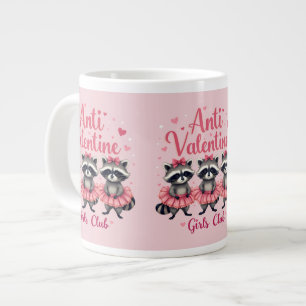 Anti Valentine’s Day Funny Raccoon Cute Kawaii Large Coffee Mug