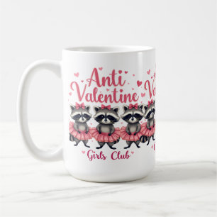 Anti Valentine’s Day Funny Racoon Cute Kawaii Coffee Mug