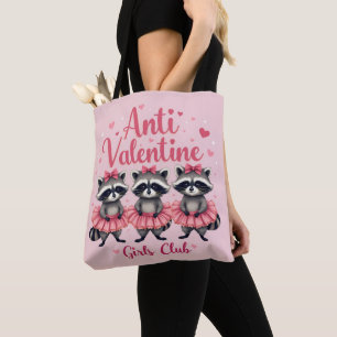 Anti Valentine’s Day Funny Racoon Cute Kawaii Tote Bag