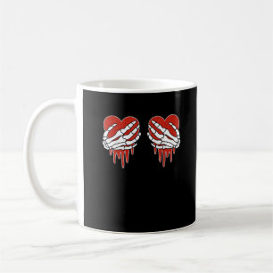 Anti Valentine Skeleton Hands Heart Goth Coffee Mug