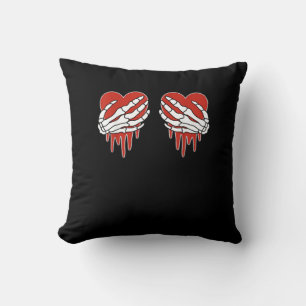 Anti Valentine Skeleton Hands Heart Goth Cushion