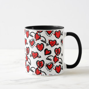 Anti-Valentine Sketch Pattern Mug