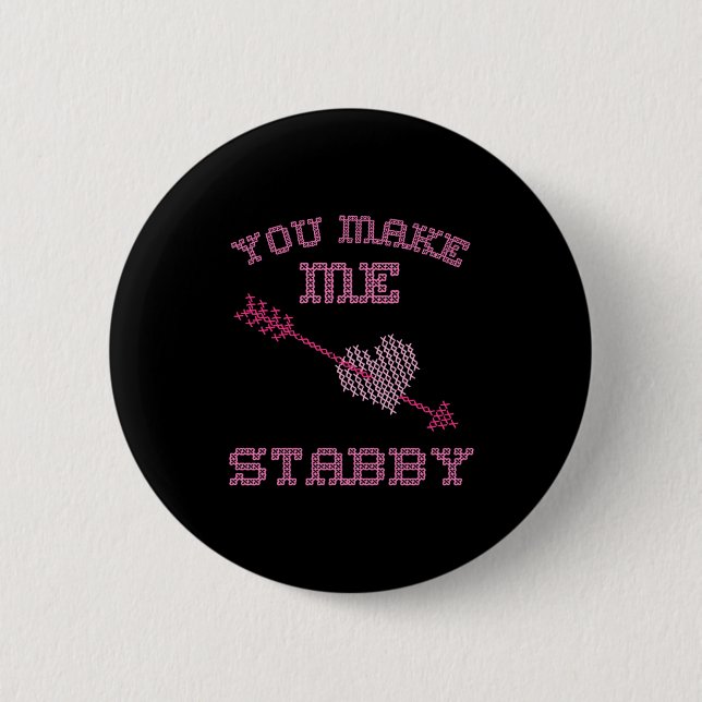 Anti Valentine Ugly Valentines Day Feeling Stabby  6 Cm Round Badge (Front)