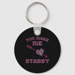 Anti Valentine Ugly Valentines Day Feeling Stabby  Key Ring