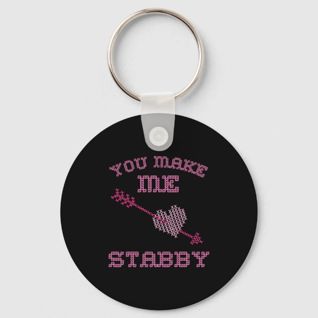 Anti Valentine Ugly Valentines Day Feeling Stabby  Key Ring (Front)