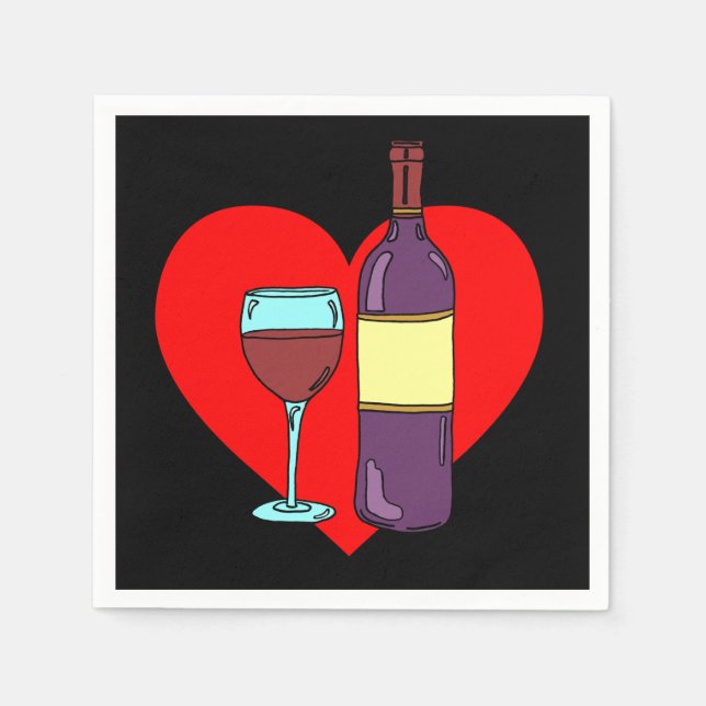 Anti Valentine Wine Drinking Party Napkins (Front)