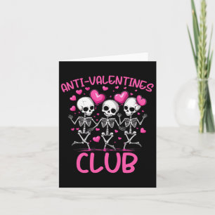 Anti-valentines Club Funny Skeletons Dancing  Card