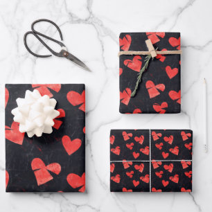 Anti-Valentines Day Broken Hearts Pattern 8 Wrapping Paper Sheet