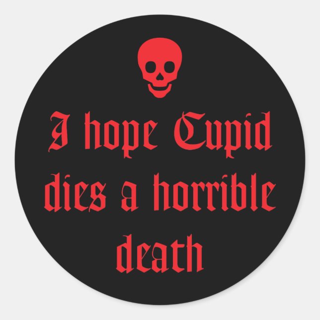 Anti Valentine's Day Classic Round Sticker (Front)
