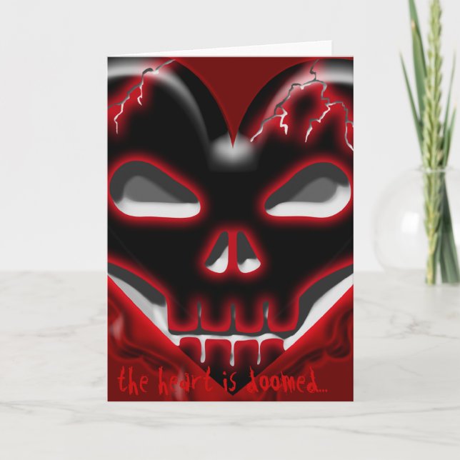 Anti-Valentine's Day: Doomed Heart Holiday Card (Front)