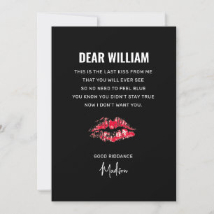 Anti Valentines Day Ex Boyfriend Funny Poem Holiday Card