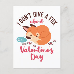 Anti Valentine's Day Fox Funny Single Postcard