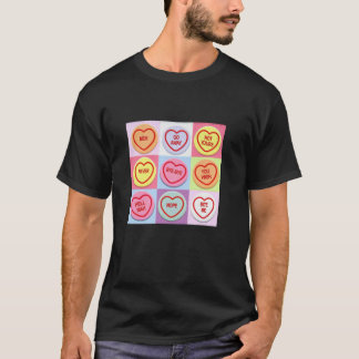 Anti Valentines Day Funny Candy Valentines Hearts  T-Shirt