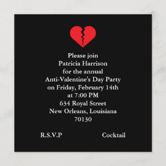Anti Valentines Day Party Invitation