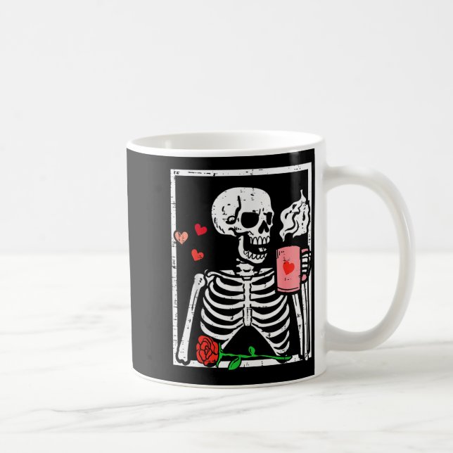 Anti Valentines Day Skeleton Coffee Funny Men Wome Coffee Mug (Right)