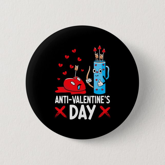 Anti Valentines Day Valentines Day Arrows Single  6 Cm Round Badge (Front)