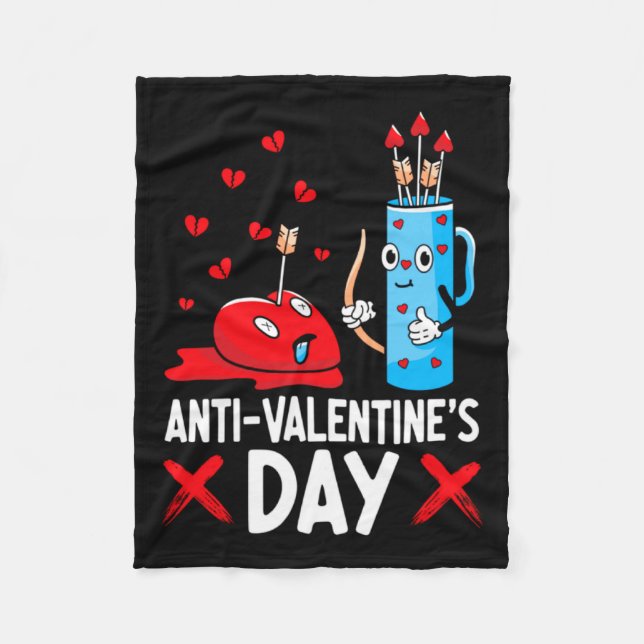 Anti Valentines Day Valentines Day Arrows Single  Fleece Blanket (Front)